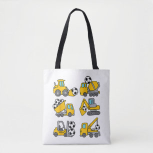 Voetbal Bal Kinderen Voetbal Bouwtrucks Tote Bag