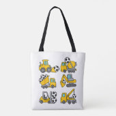 Voetbal Bal Kinderen Voetbal Bouwtrucks Tote Bag (Achterkant)