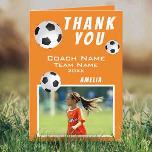 Voetbal Bal Oranje Sport Coach  Bedankkaart