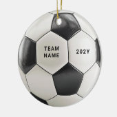 Voetbal Bal Ornament | Gepersonaliseerde Teamnaam (Links)