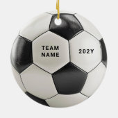 Voetbal Bal Ornament | Gepersonaliseerde Teamnaam (Achterkant)