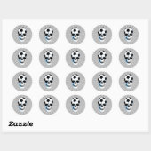 voetbal bal schedel hoofd ronde sticker (Vel)