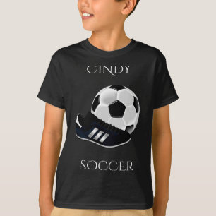 Voetbal bal schoenspijkers gepersonaliseerd T-shir T-shirt