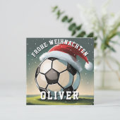 Voetbal Bal Sinterklaas Hoed Kerstmis Kaart (Staand voorkant)