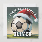 Voetbal Bal Sinterklaas Hoed Kerstmis Kaart (Voorkant)