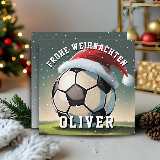 Voetbal Bal Sinterklaas Hoed Kerstmis Kaart