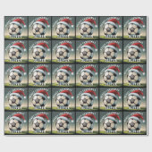Voetbal Bal Sinterklaas Hoed Naam Kerstmis Cadeaupapier (Vlak)