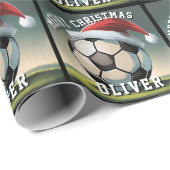 Voetbal Bal Sinterklaas Hoed Naam Kerstmis Cadeaupapier (Rol Hoek)