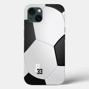 Voetbal Bal Speler Nummer Monogram iPhone 13 Hoesje