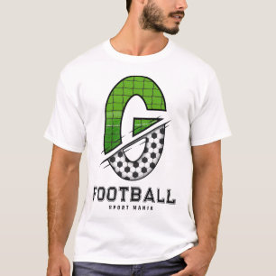 Voetbal Bal Textuur Initiële Sportieve Typografie T-shirt