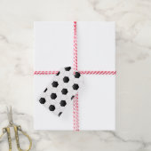 Voetbal Bal Zwart Wit Sportteam  Cadeaulabel (Met Touw)