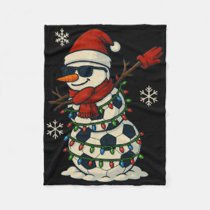 Voetbal Ballen Sneeuwman Dabbing Grappig Kerst Cut Fleece Deken