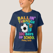 Voetbal Ballin 'Door 100 dagen School T-shirt (Voorkant)
