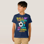 Voetbal Ballin 'Door 100 dagen School T-shirt (Voorkant volledig)