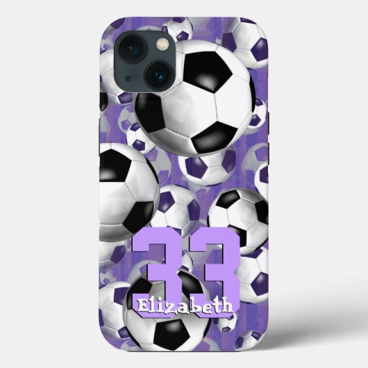 Voetbal Ballz! Meisjes voetbalspeler jersey nummer Case-Mate iPhone Case (Achterkant)