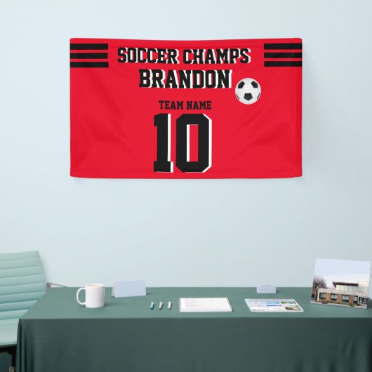Voetbal banner fuchiablack gepersonaliseerde spele (Beurs)