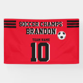 Voetbal banner fuchiablack gepersonaliseerde spele (Horizontaal)