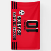 Voetbal banner fuchiablack gepersonaliseerde spele (Verticaal)