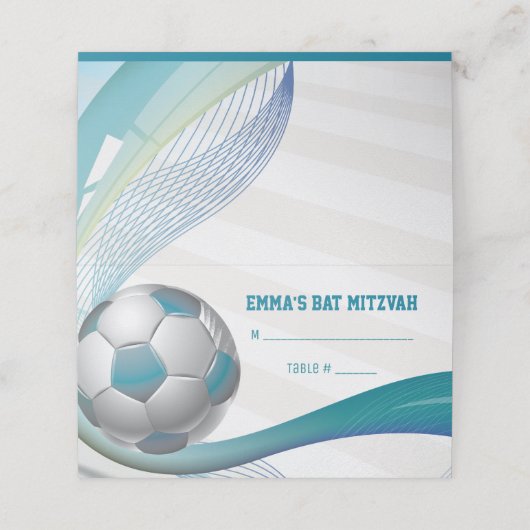 Voetbal Bar Bat Mitzvah Zitplaatsen Escort Kaart Plaatskaartje (Buitenkant ongevouwen)