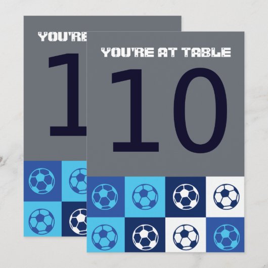 VOETBAL Bar Mitswa Tafelnummer Plaatskaart (Voorkant / Achterkant)