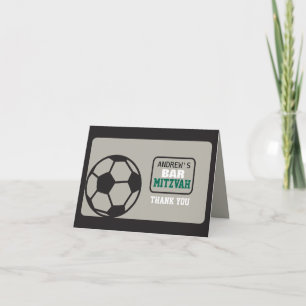 VOETBAL Bar Mitswa Uitnodiging Dank U Kaart