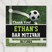 Voetbal Bar Mitzvah Dank u Bedankjes Labels (Voorkant)