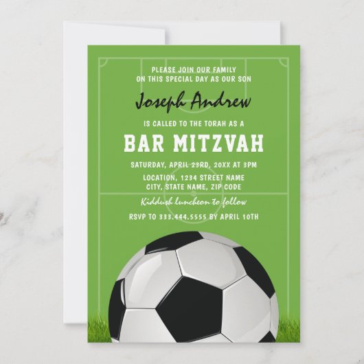 Voetbal Bar Mitzvah | Football Mitzvah Kaart (Voorkant)