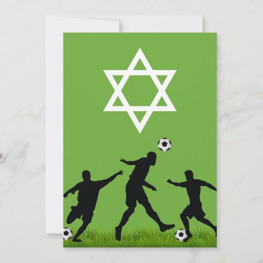 Voetbal Bar Mitzvah | Football Mitzvah Kaart (Achterkant)