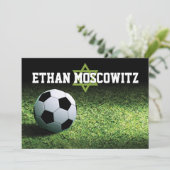 Voetbal Bar Mitzvah Gevouwen Dank u Kaart 2 (Staand voorkant)