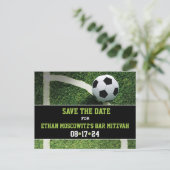 Voetbal Bar Mitzvah Save the Date Kaart (Staand voorkant)
