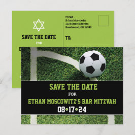 Voetbal Bar Mitzvah Save the Date Kaart