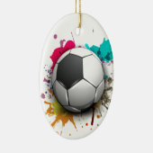 Voetbal barst keramisch ornament (Rechts)