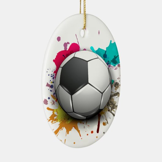 Voetbal barst keramisch ornament (Rechts)