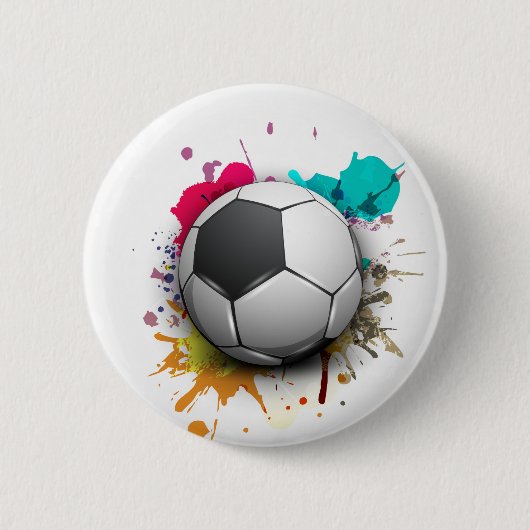 Voetbal barst ronde button 5,7 cm (Voorkant)