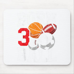 Voetbal basketbal 3de verjaardag jongen geboren muismat