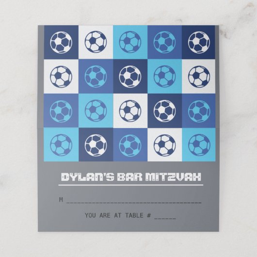 Voetbal Bat Mitzvah Tafel Zitplaatsen Escort Kaart Plaatskaartje (Buitenkant ongevouwen)