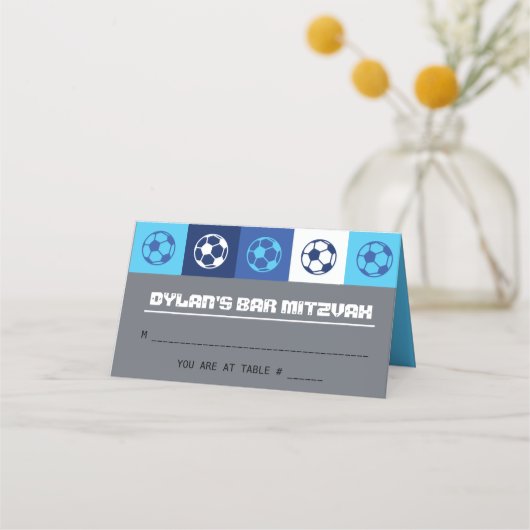 Voetbal Bat Mitzvah Tafel Zitplaatsen Escort Kaart Plaatskaartje (Voorkant)