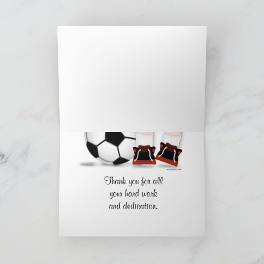Voetbal bedankkaart in het rood (Binnen)
