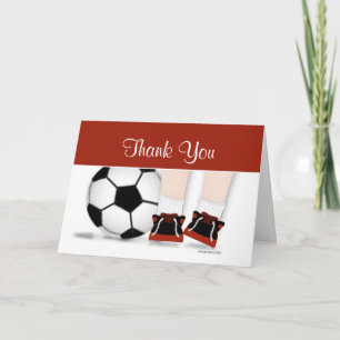 Voetbal bedankkaart in het rood