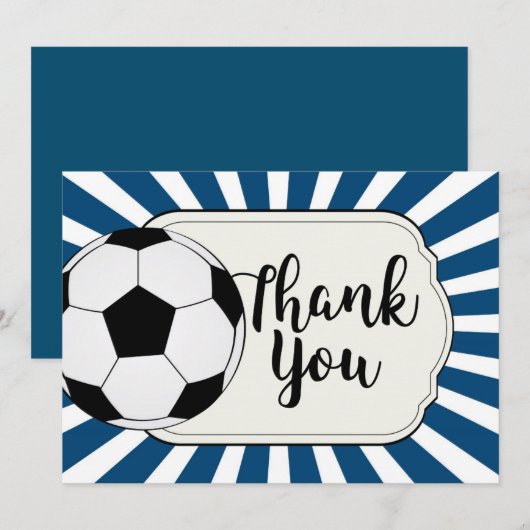 voetbal bedankkaart, voetbal feestdagenkaart (Voorkant / Achterkant)