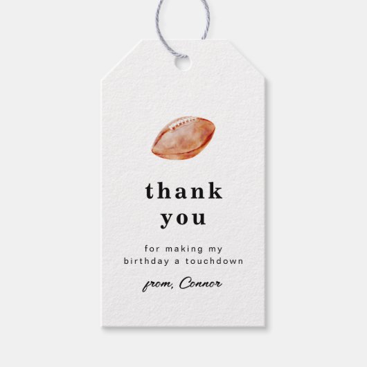 Voetbal bedankkaartje cadeaulabel (Voorkant)