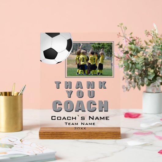 Voetbal Bedankt Coach Team Foto Acryl Bord (Huwelijk)