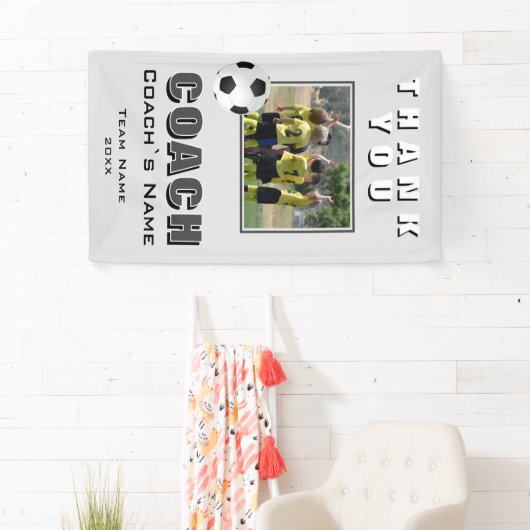 Voetbal Bedankt Coach Team Foto Spandoek (Insitu)