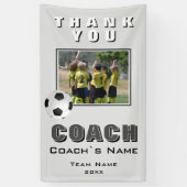Voetbal Bedankt Coach Team Foto Spandoek (Verticaal)
