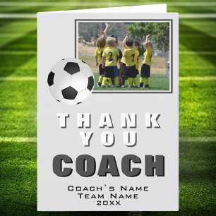 Voetbal Bedankt Coach Team Fotokaart