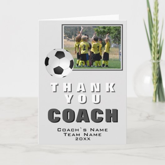 Voetbal Bedankt Coach Team Fotokaart (Voorkant)