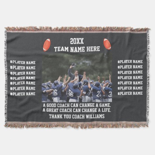 Voetbal Bedankt Coach Van De Teamspelers Deken (Voorkant)