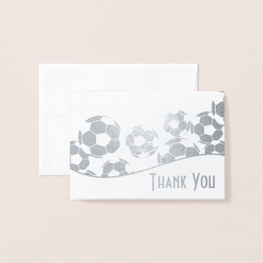 Voetbal Bedankt Folie Kaarten (Voorkant met envelop)