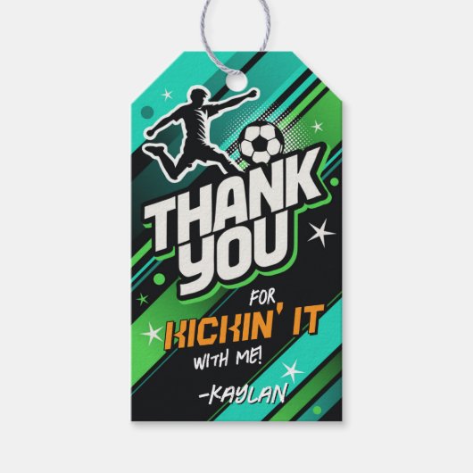 Voetbal Bedankt Label Cadeaulabel (Voorkant)