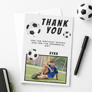 Voetbal Bedankt Verjaardag Fotokaart